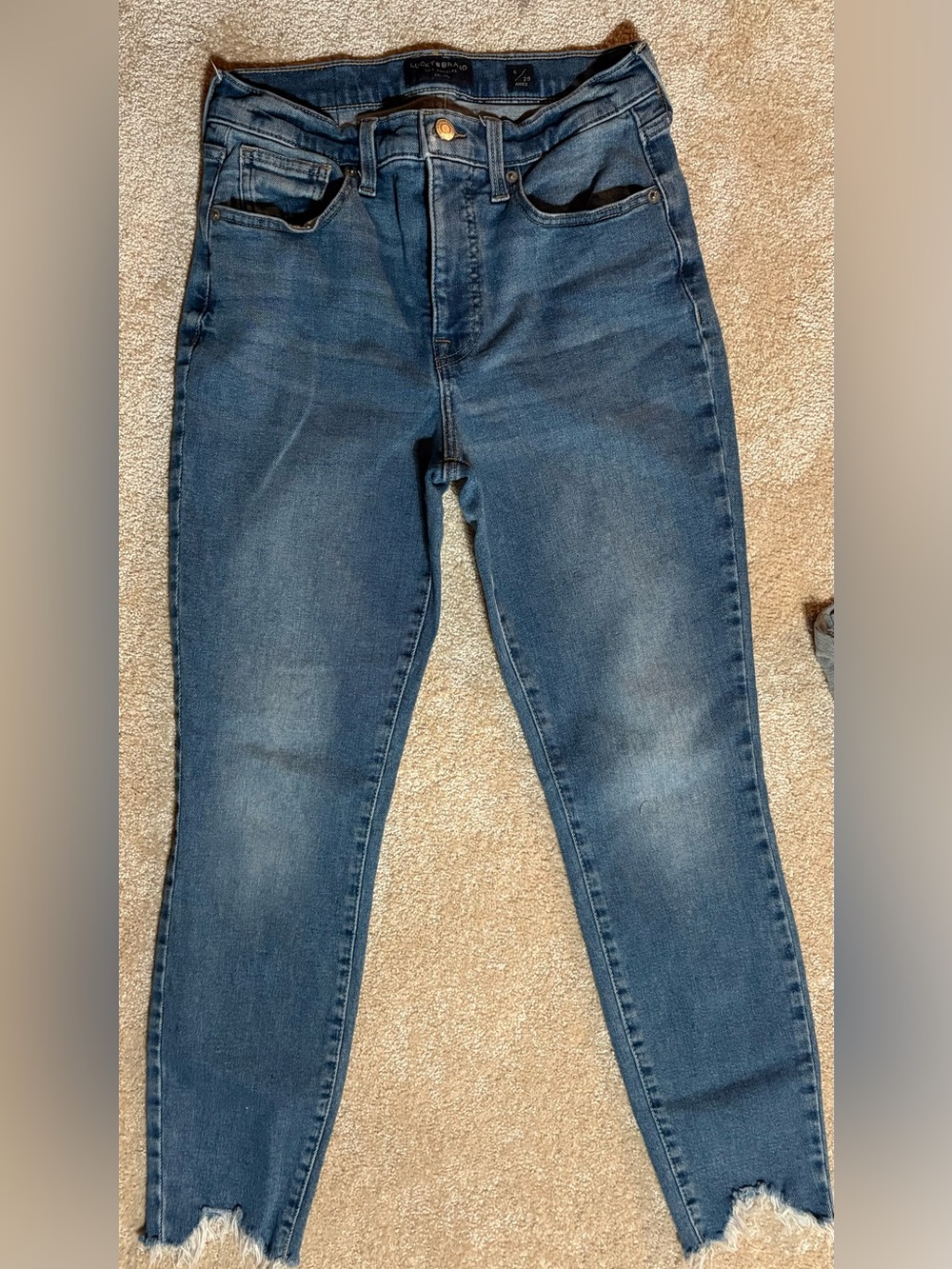 Lucky Brand Light Blue Denim Jeans with Button Fly Detail